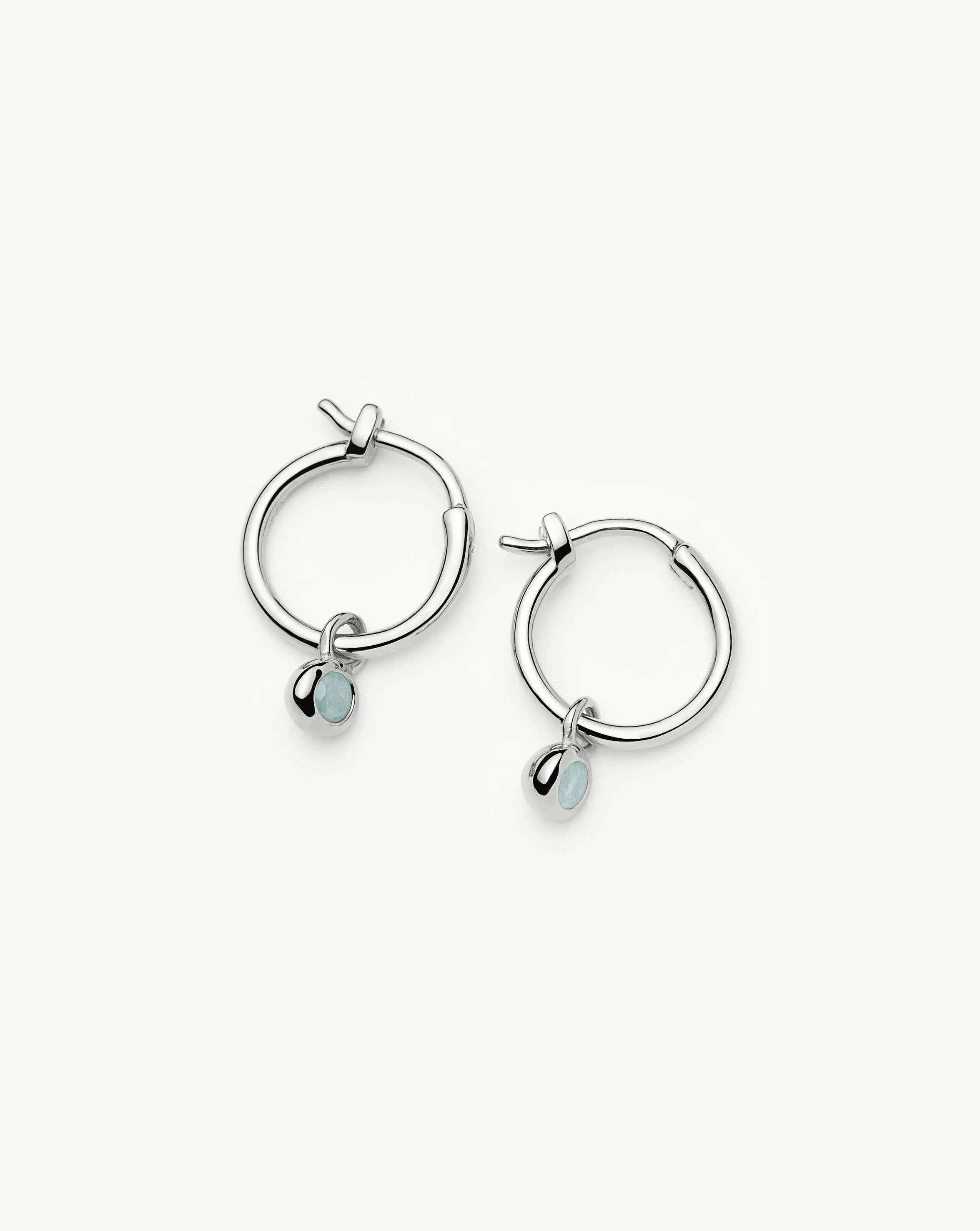 Missoma March Mini Charm korvakorut akvamariini hopea