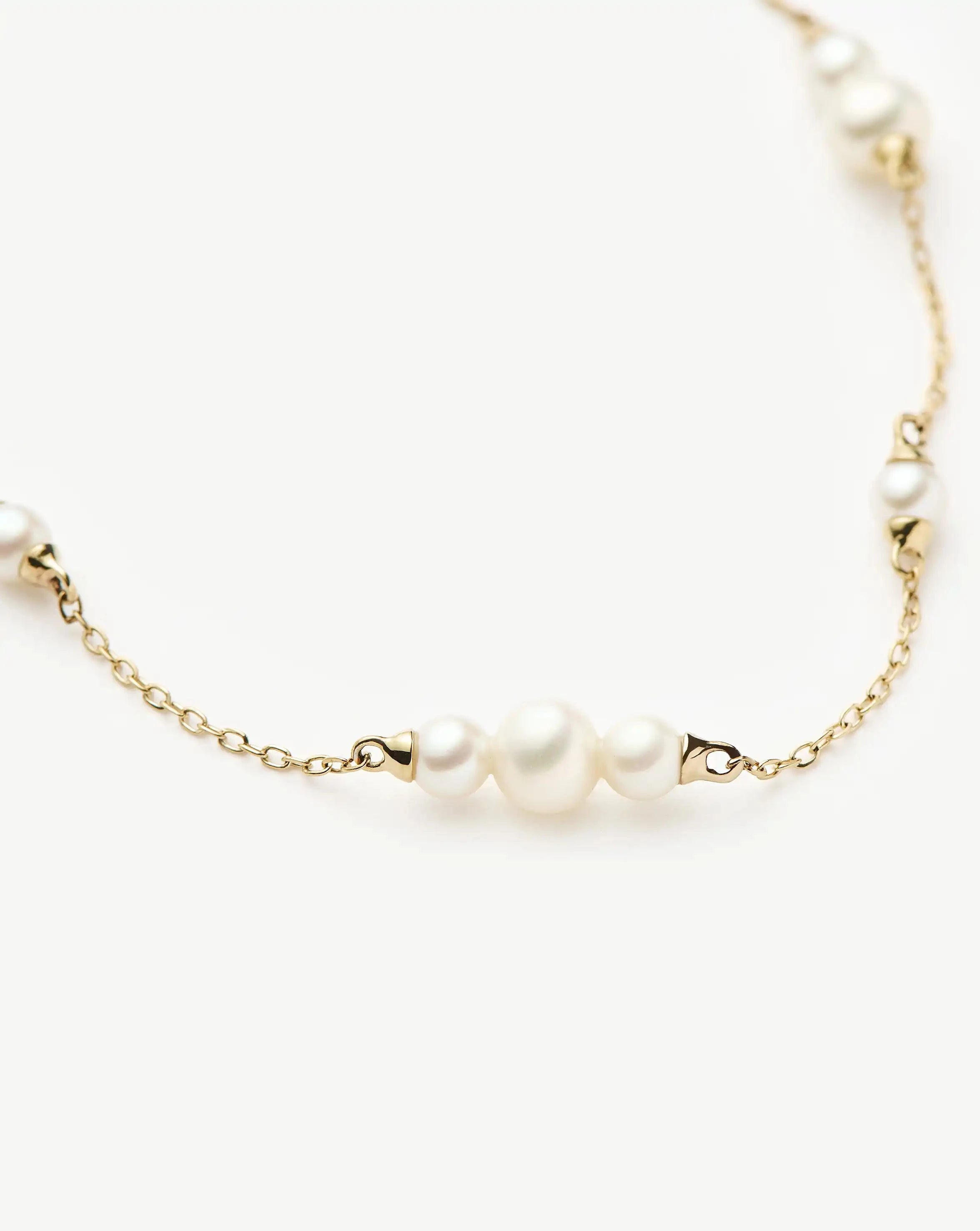 Missoma Pearl Chain rannekoru kulta helmi S/M