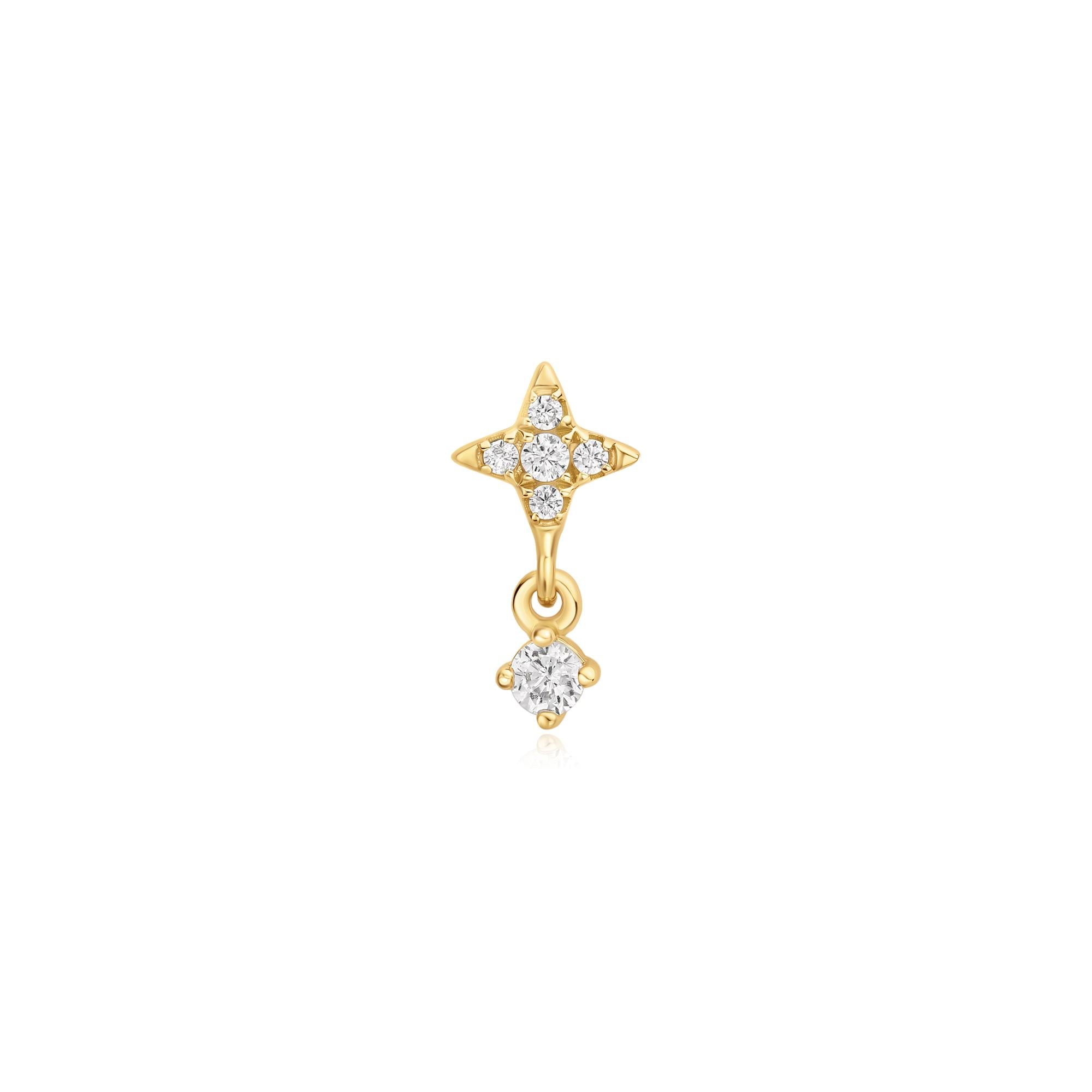 Ania Haie Ear Edit Gold Star Dangle Barbell korvakoru single kulta