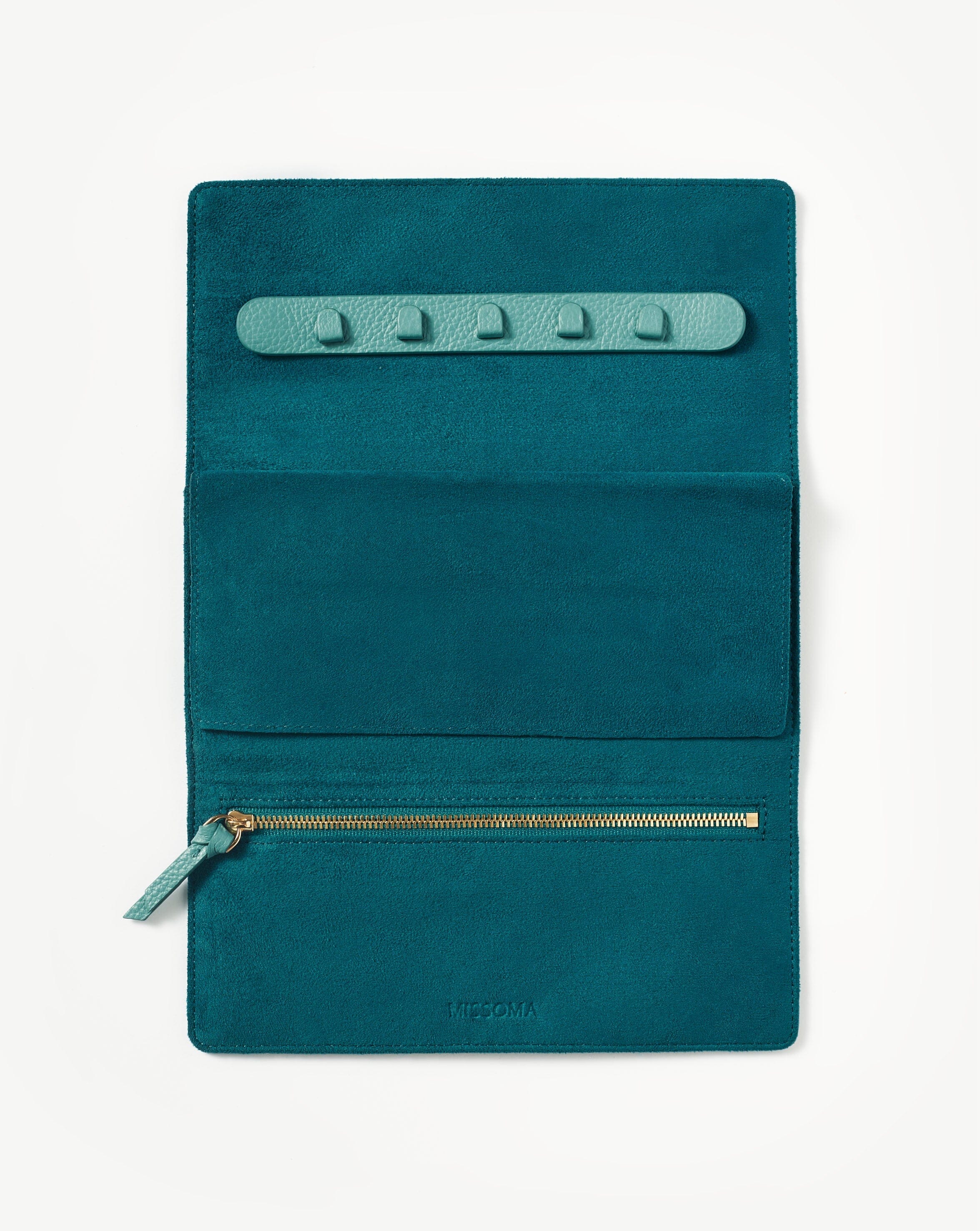 Missoma Leather Jewellery Roll korurulla sininen nahka