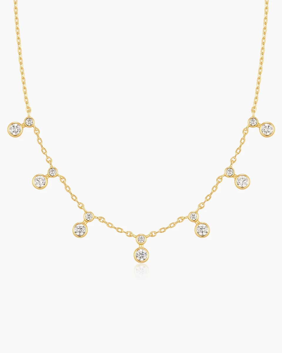 Ania Haie Wanderer Graduated Bezel Round Drop Station kaulakoru kulta