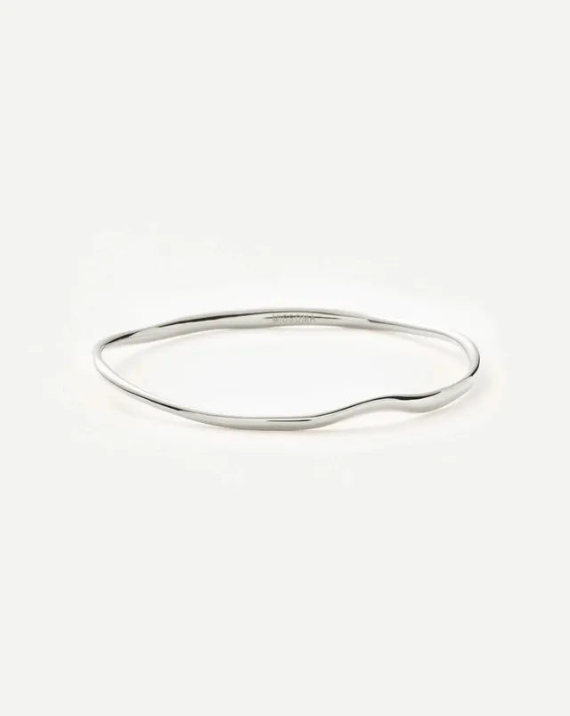 MISSOMA Molten Ripple rannerengas hopeoitu XS/S 18,8cm