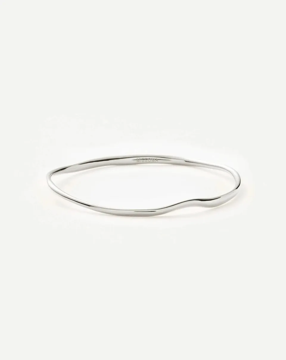 MISSOMA Molten Ripple rannerengas hopeoitu XS/S 18,8cm