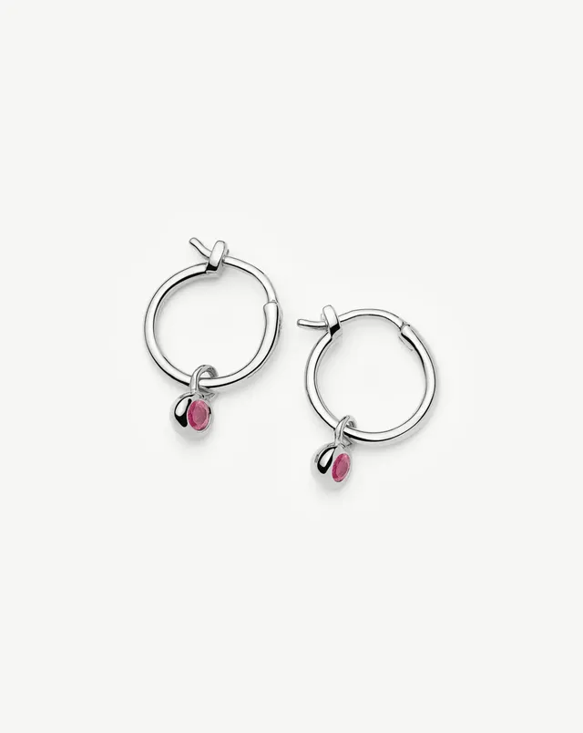 Missoma October Birthstone korvakorut turmaliini hopea