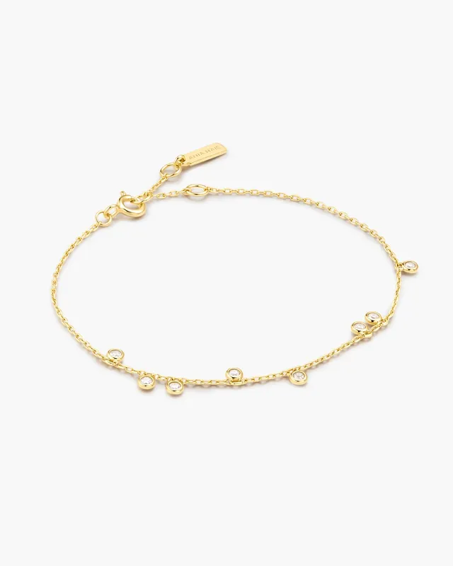Ania Haie Bezel-Set Droplet Station rannekoru kulta zirkonia