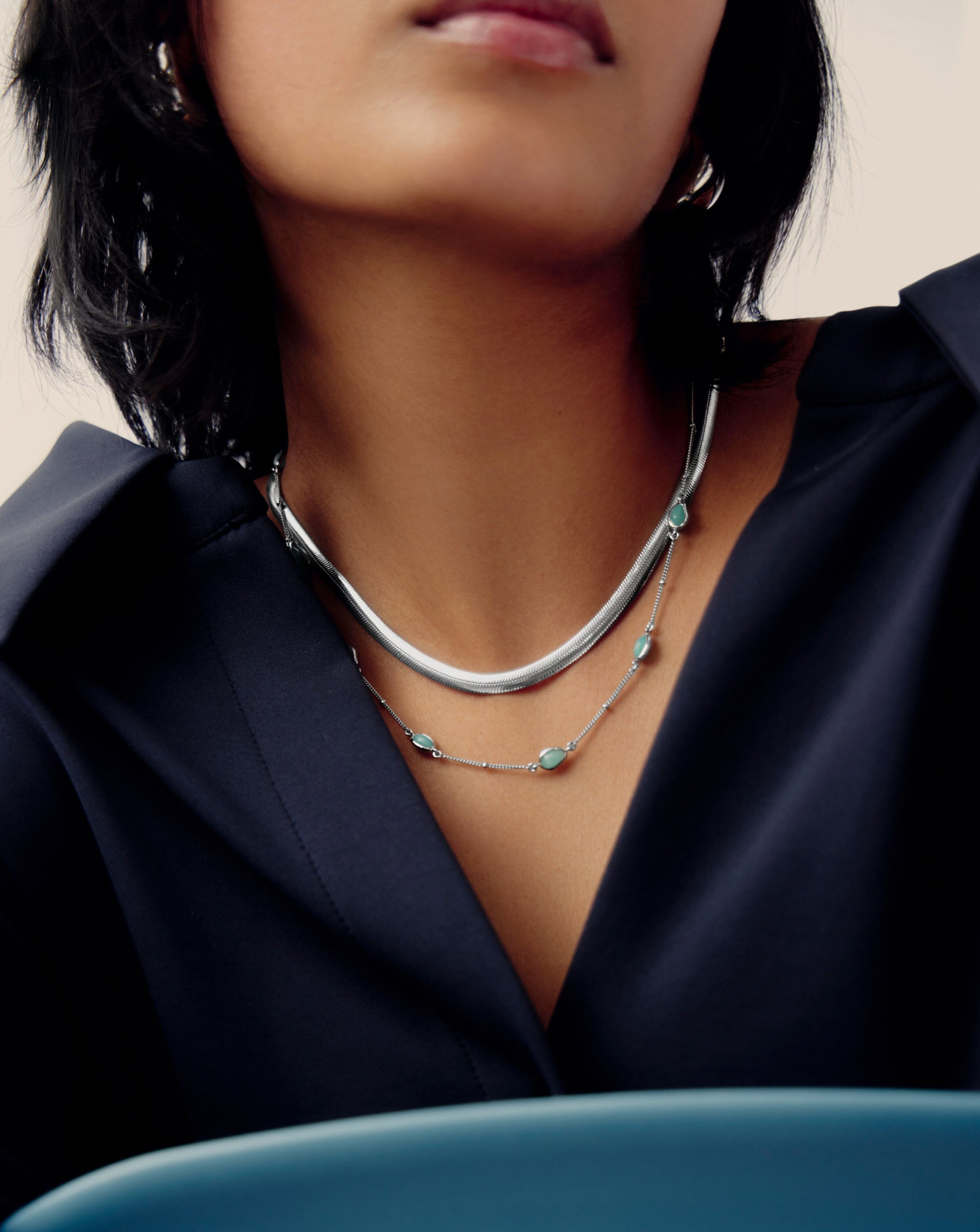 Missoma Magma Charm Choker kaulakoru hopea amatsiini
