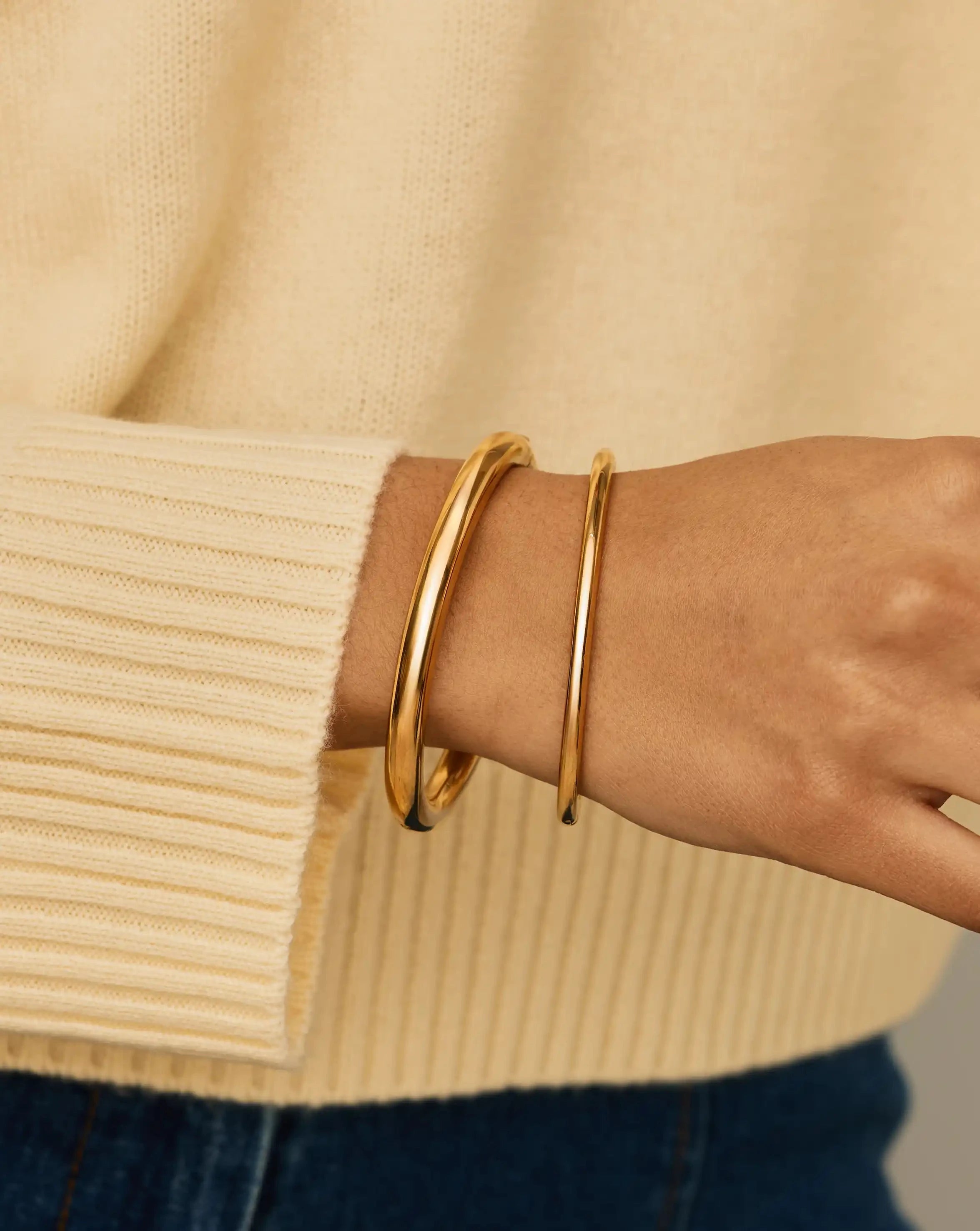 Missoma Chunky Bangle rannekorusetti kulta 2 kpl