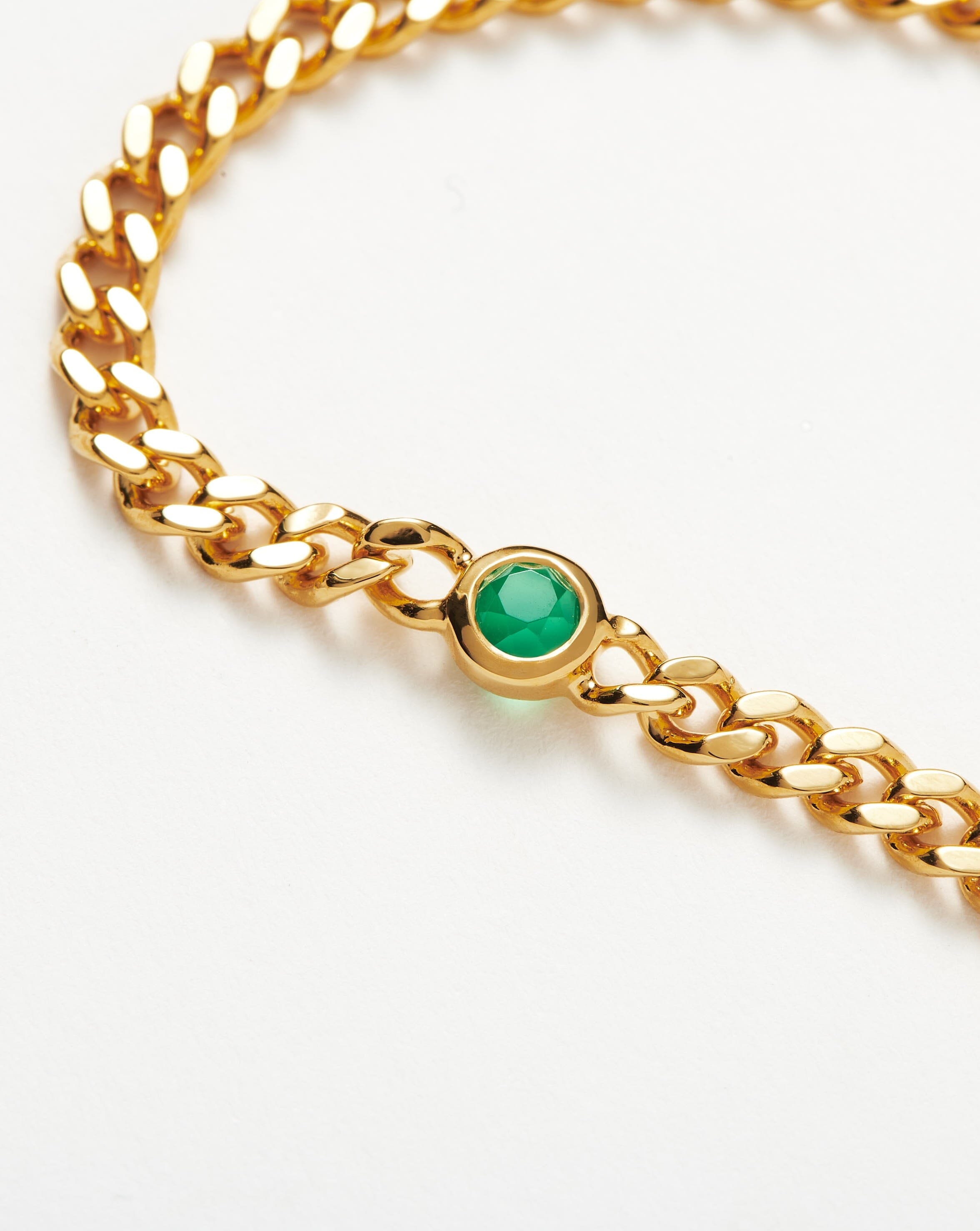 Missoma May Birthstone rannekoru green onyx S/M 18,5 cm