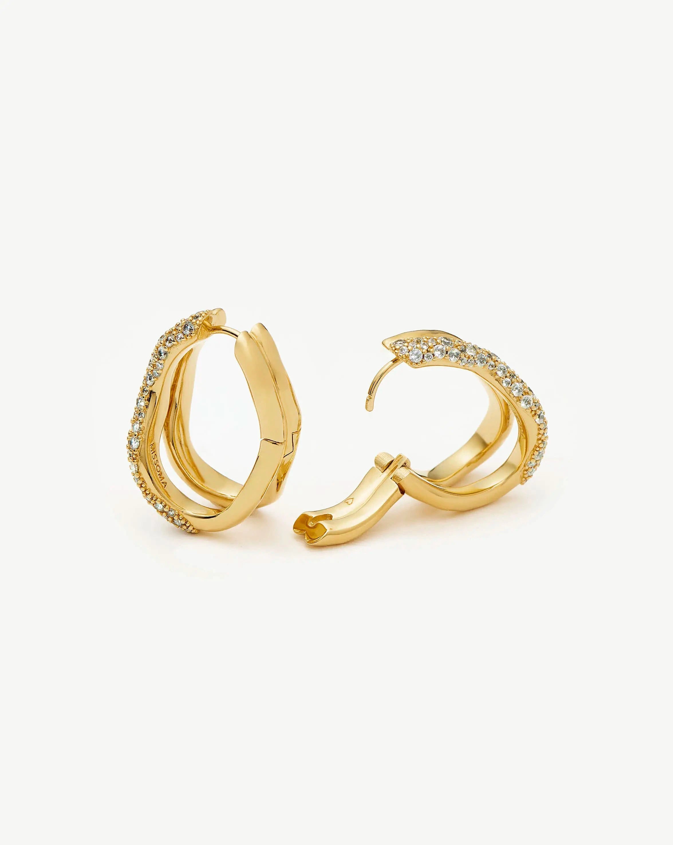 MISSOMA Molten Snow Double Medium Hoop korvakorut
