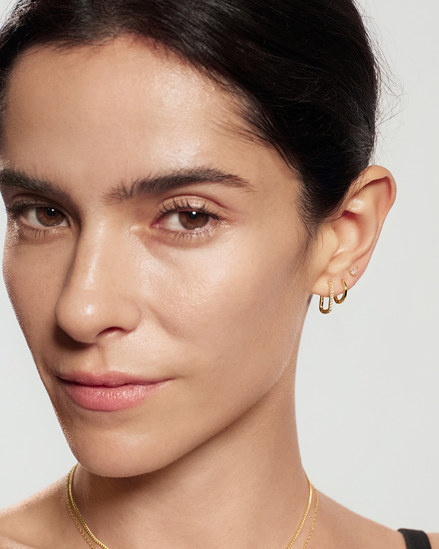 Ania Haie Glam Rock Oval hoop-korvakorut kulta zirkonia