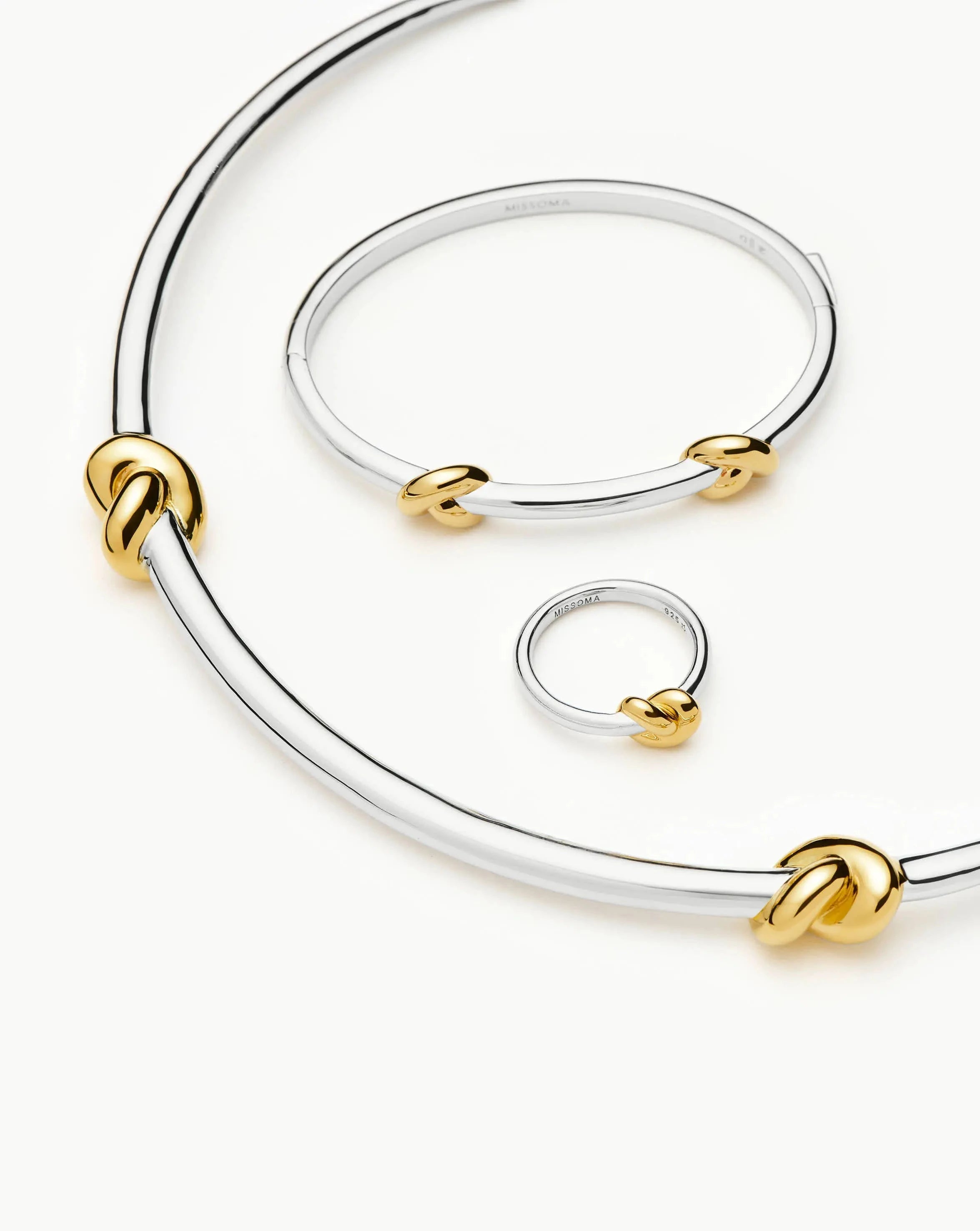Missoma Lucy Williams Knot Torque kaulakoru mixed metal