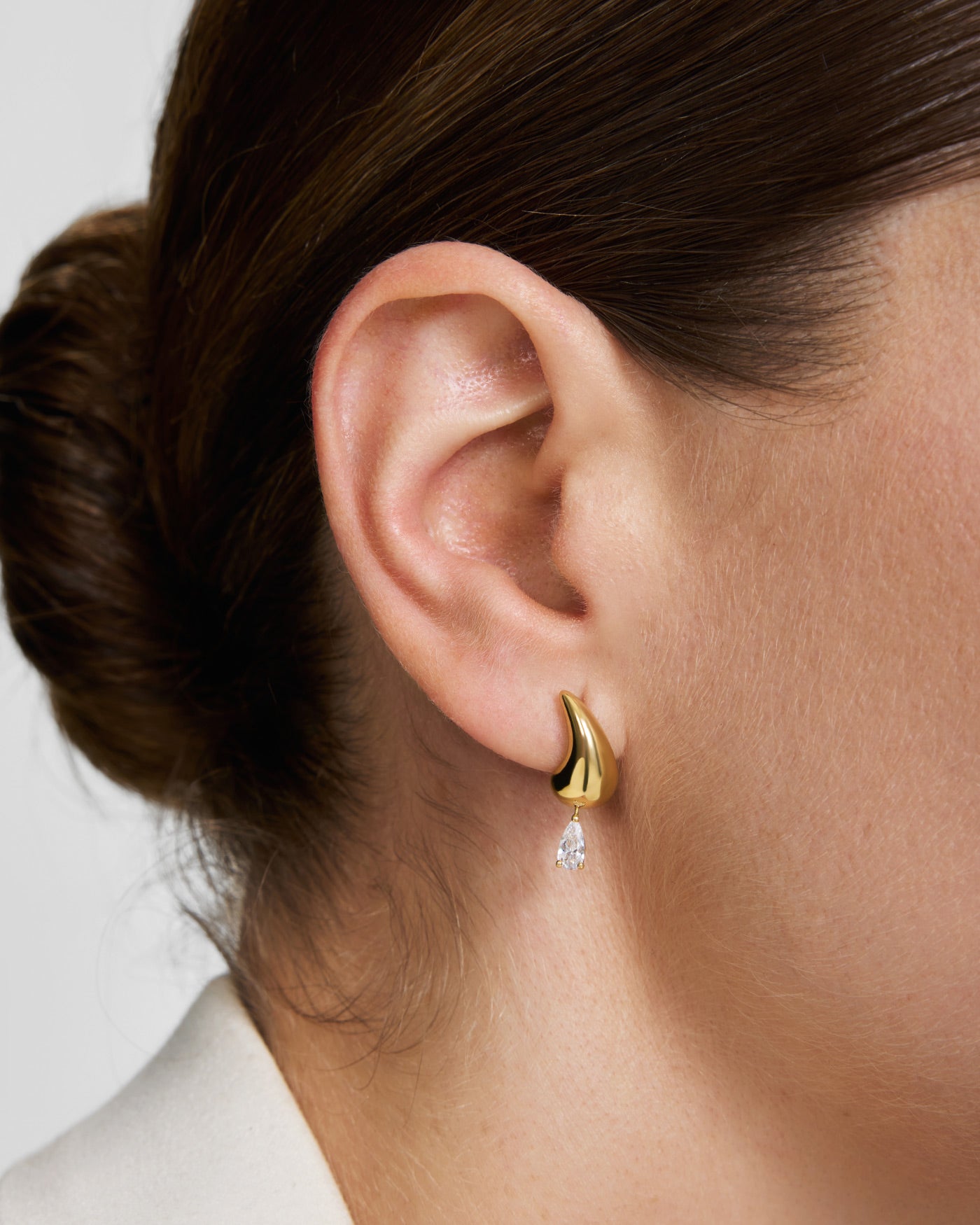 Ania Haie Fluid Light Curved Teardrop korvakorut kulta