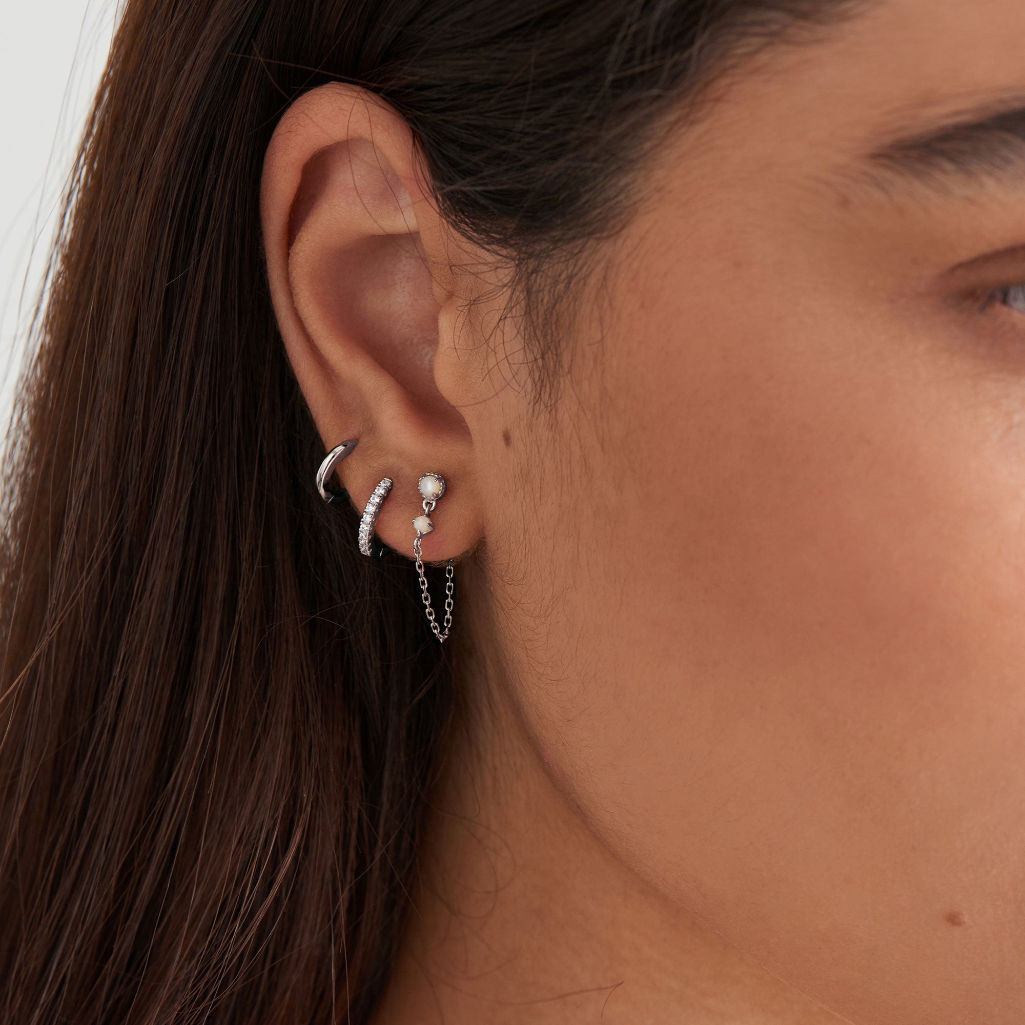 Ania Haie Sparkle Huggie hoop-korvakorut hopea 12 mm zirkonia