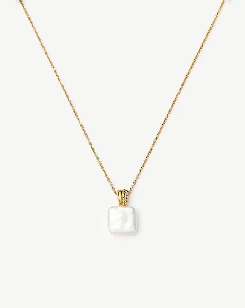 Missoma Baya Square Pearl kaulakoru kulta helmi 45 cm