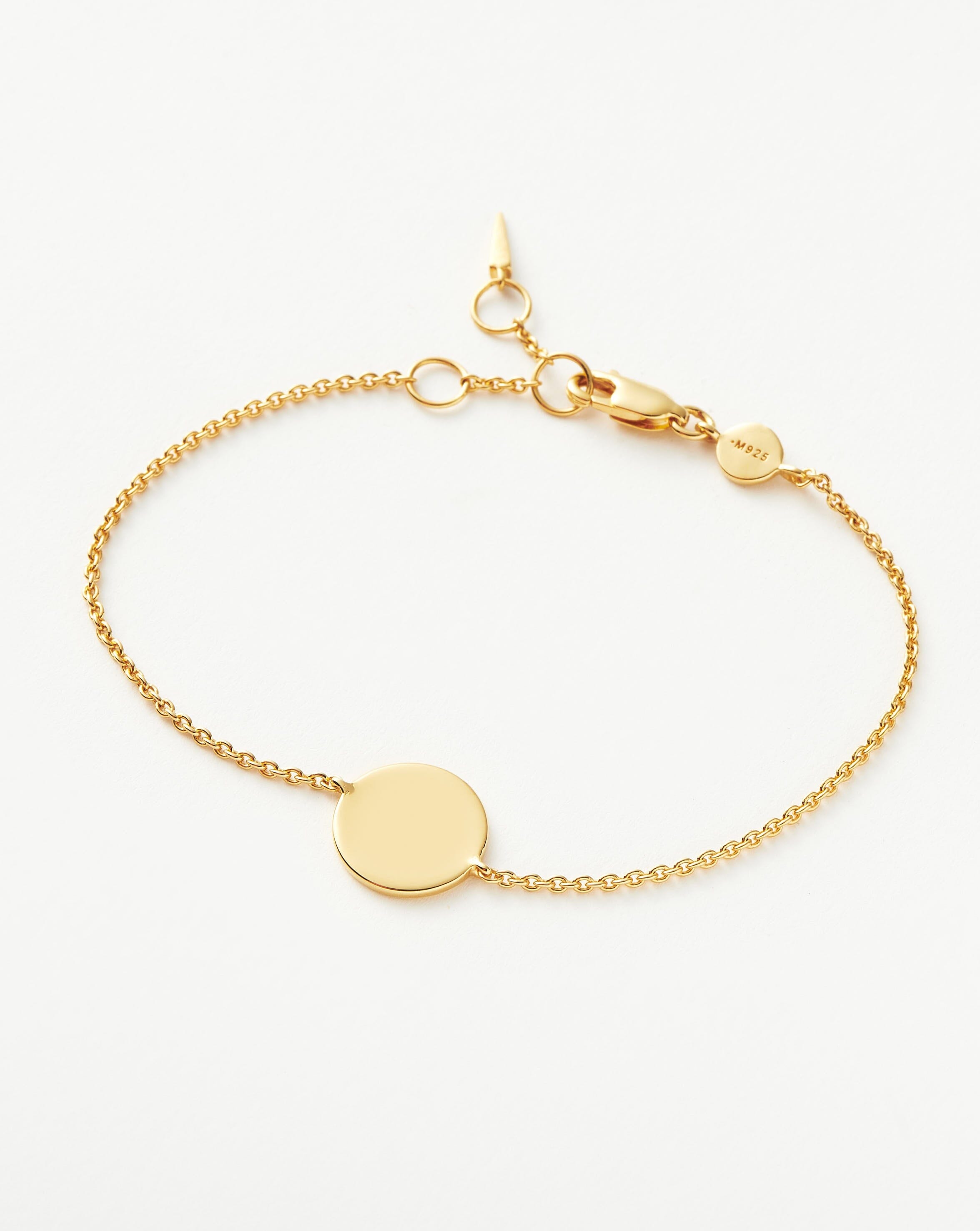 MISSOMA Engravable Round rannekoru 18ct gold vermeil S/M