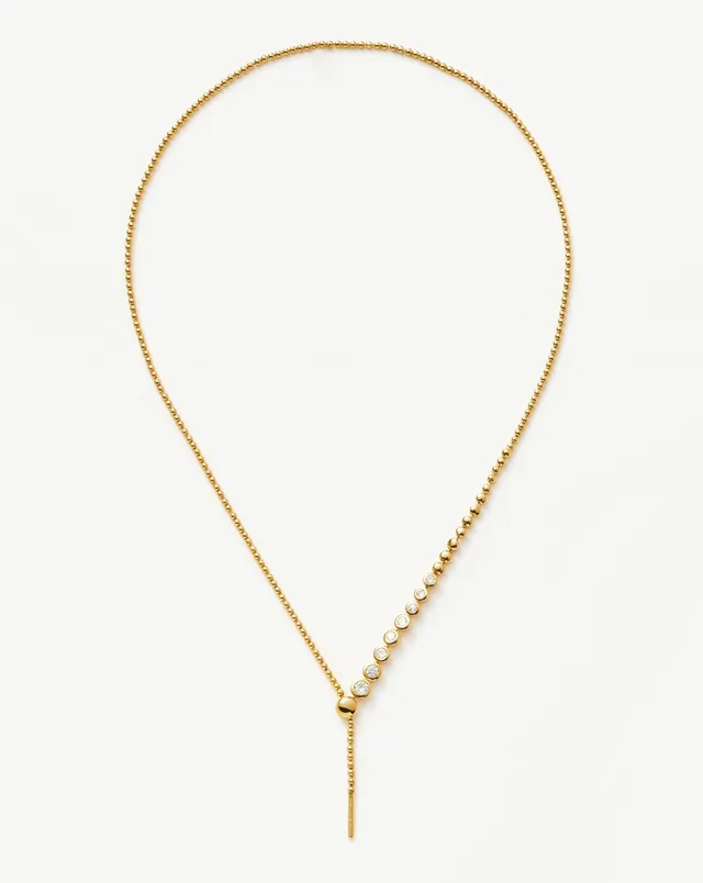 MISSOMA Beaded Stone Slider Lariat kaulakoru kulta zirkonia