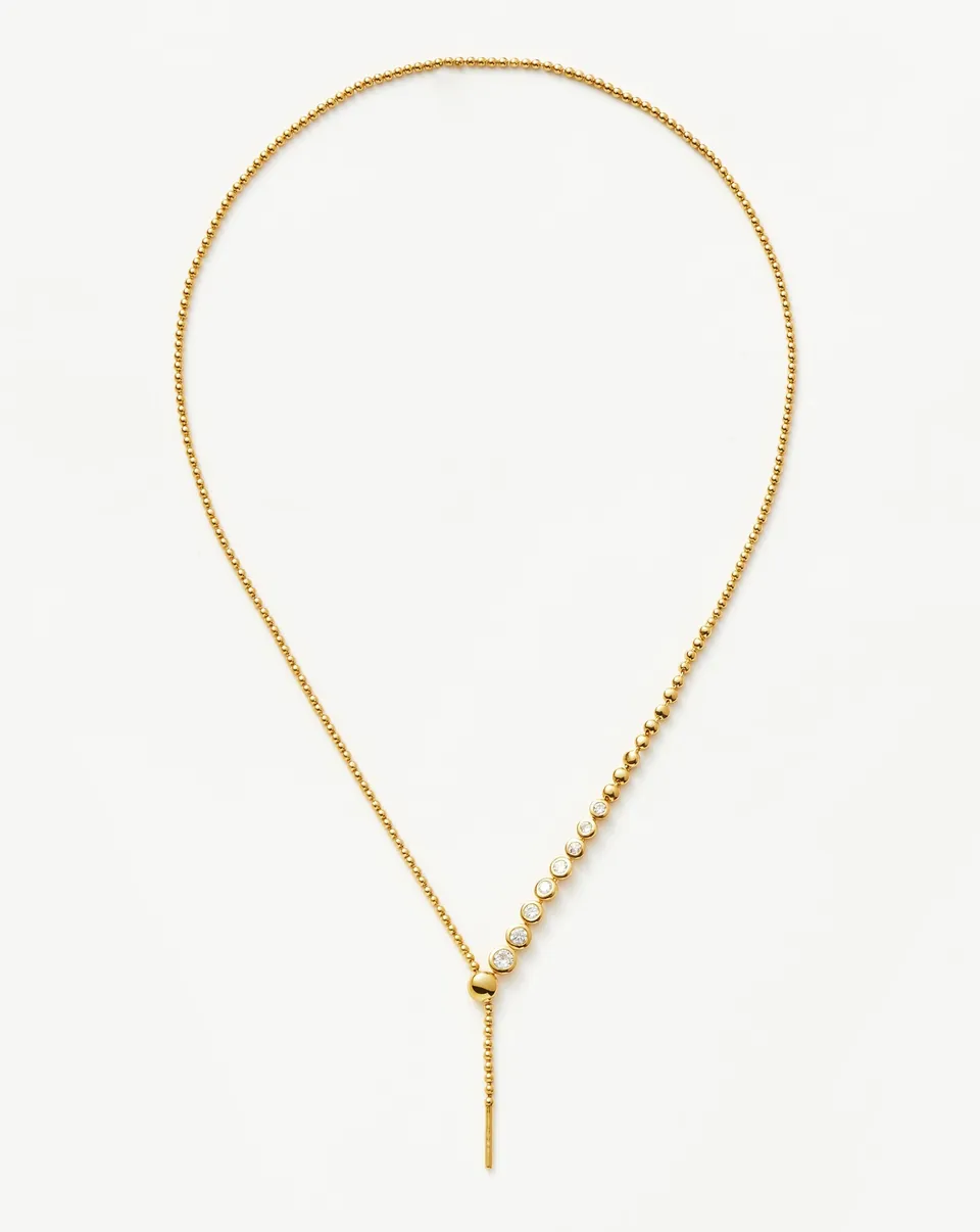 MISSOMA Beaded Stone Slider Lariat kaulakoru kulta zirkonia