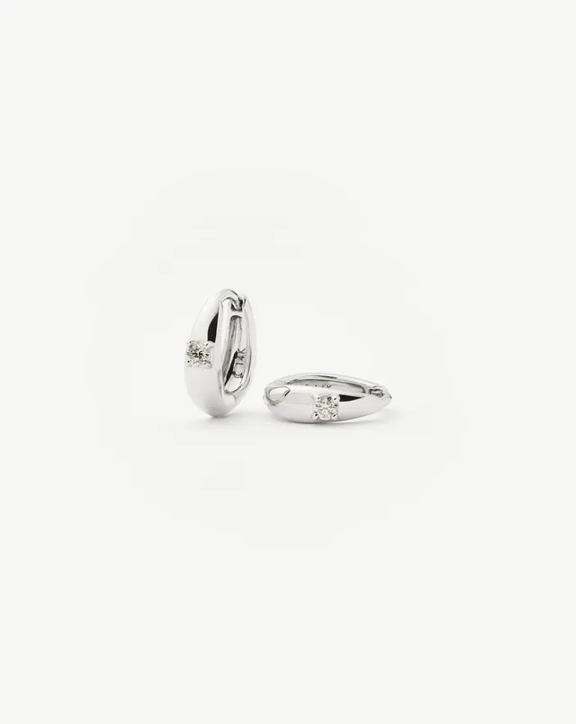 Missoma Diamond Dome korvakorut valkokulta timantti