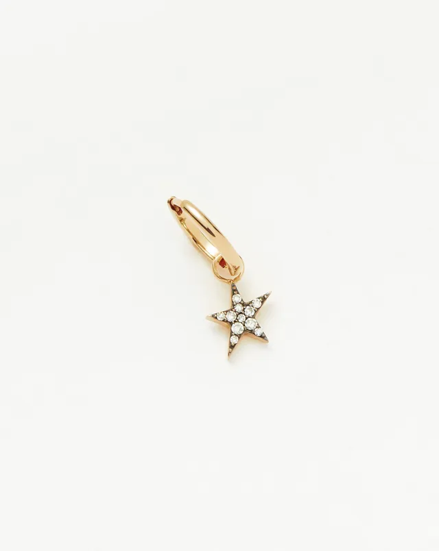 Missoma Single Star Charm Hoop korvakoru 9ct kulta timantti