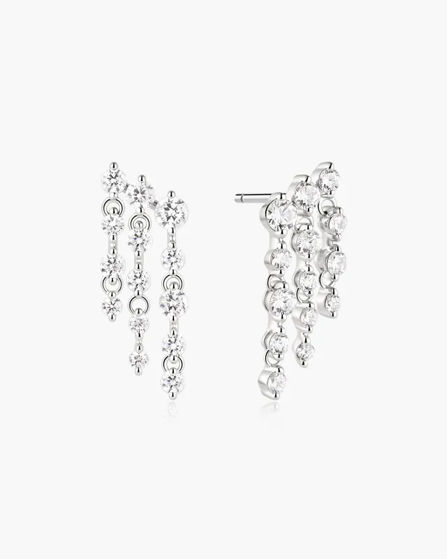 Ania Haie Fairy Dust Triple Fringe nappikorvakorut hopea