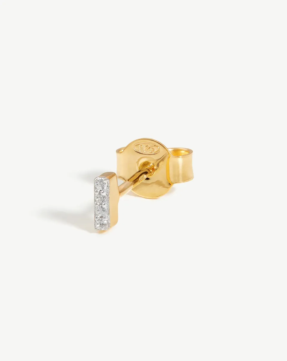 Missoma Pave Initial Single Stud I korvakoru kultavermeil