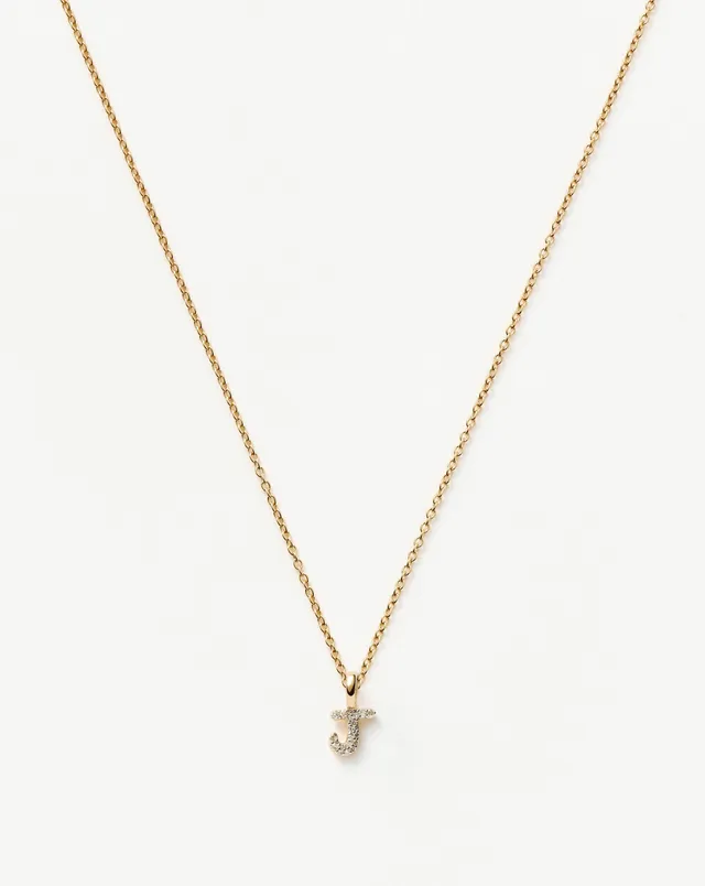 Missoma Solid Gold Diamond Initial J kaulakoru kulta