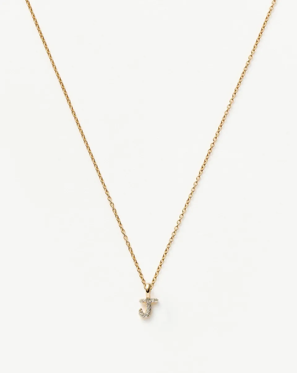 Missoma Solid Gold Diamond Initial J kaulakoru kulta