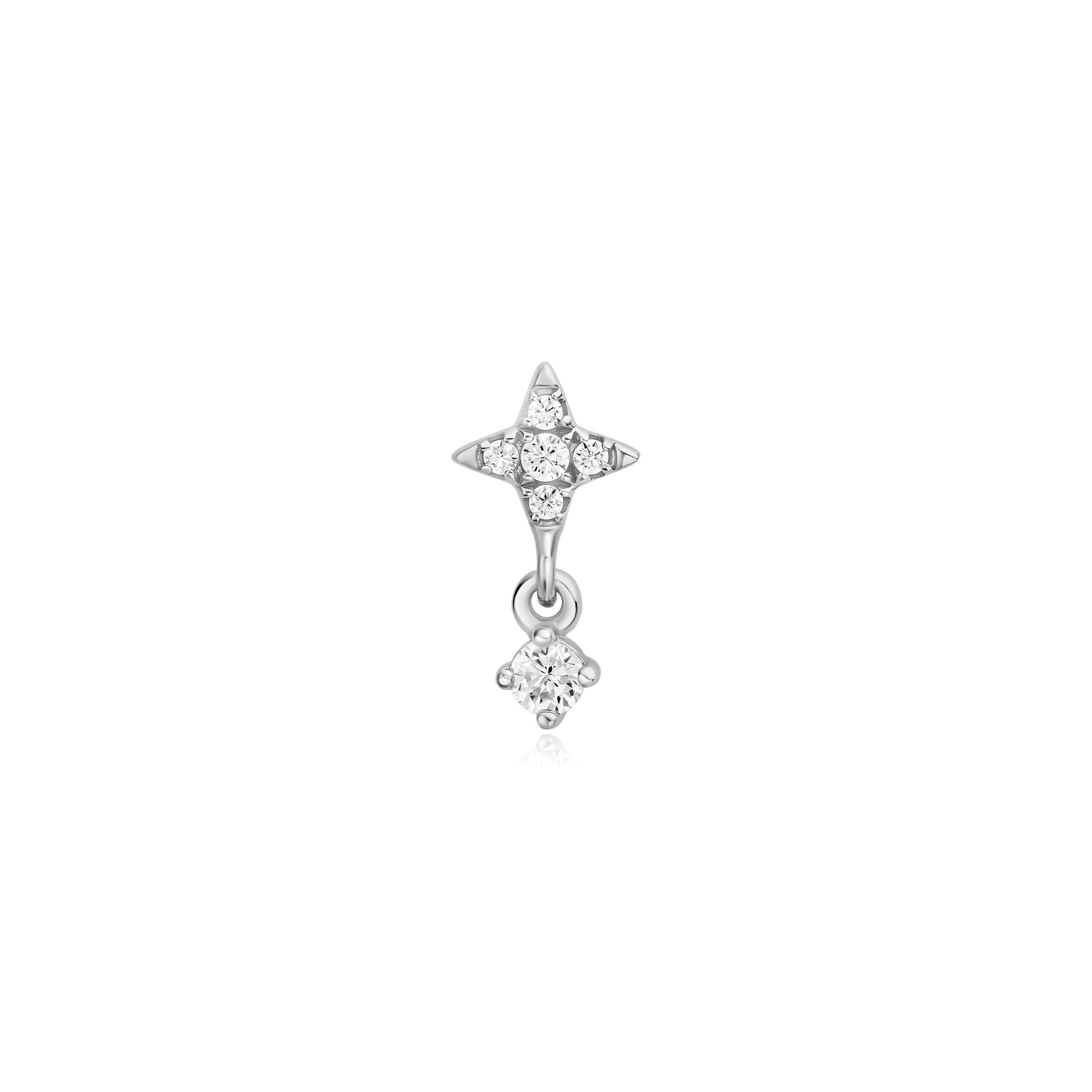 Ania Haie Star Barbell korvakoru hopea 9,5 mm