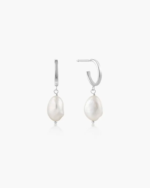 Ania Haie Pearl Mini Hoop korvakorut hopea helmi