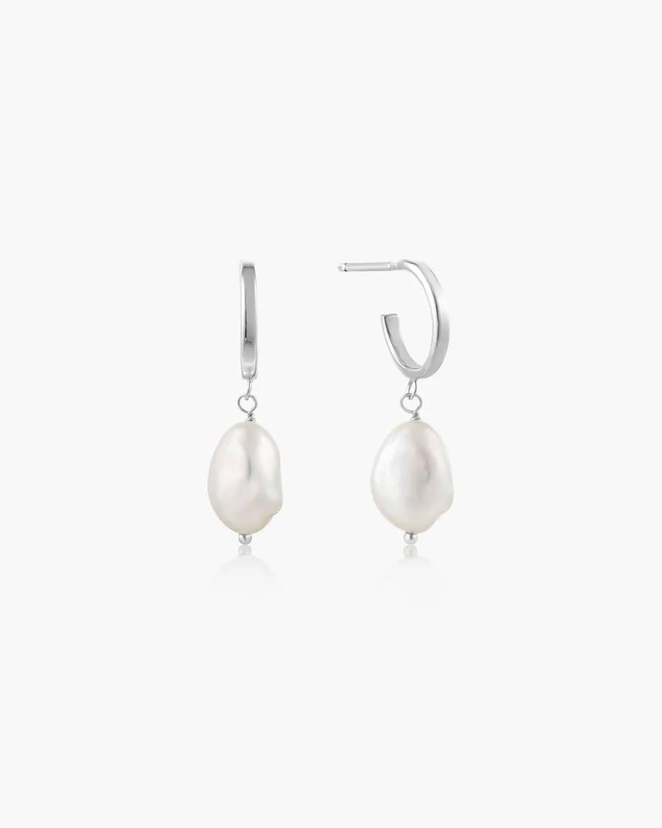 Ania Haie Pearl Mini Hoop korvakorut hopea helmi