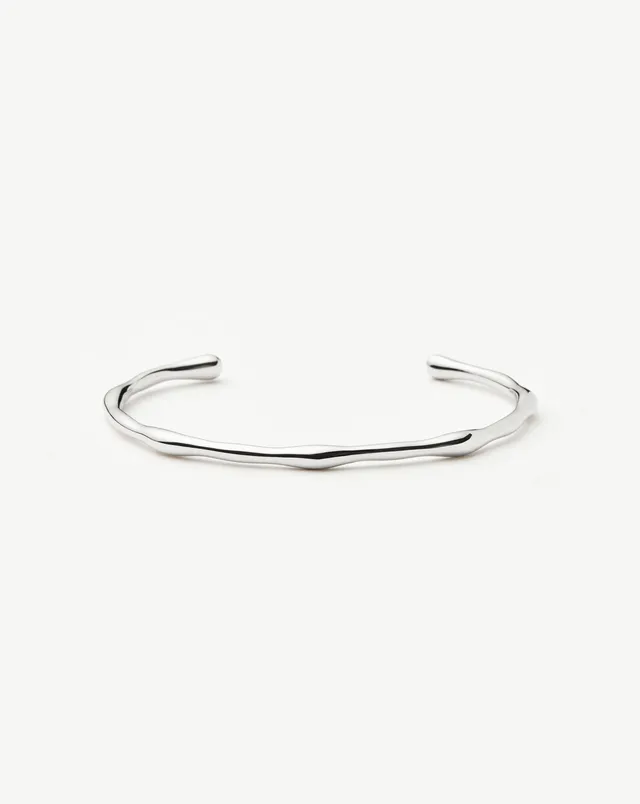 MISSOMA Molten Cuff rannekoru hopeoitu kiinteä S-M