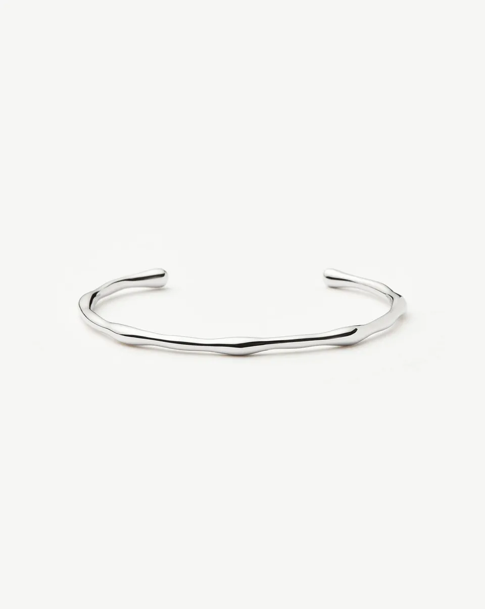 MISSOMA Molten Cuff rannekoru hopeoitu kiinteä S-M