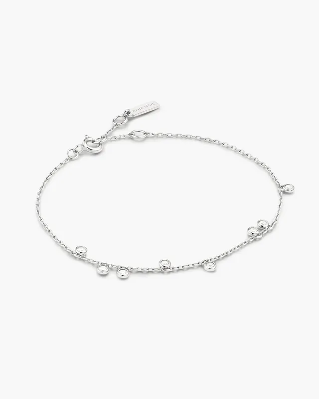 Ania Haie Silver Bezel Droplet Station rannekoru hopea