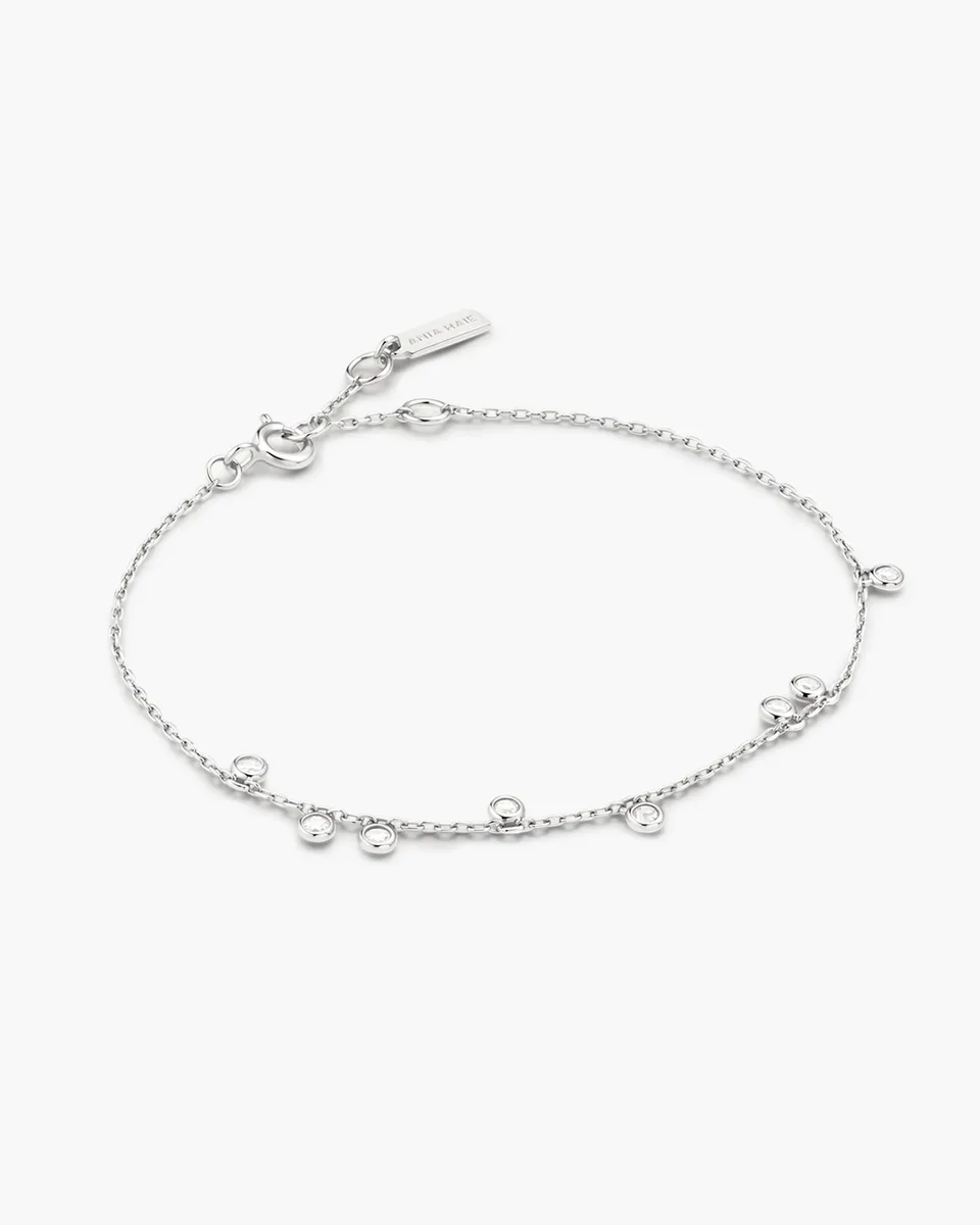 Ania Haie Silver Bezel Droplet Station rannekoru hopea