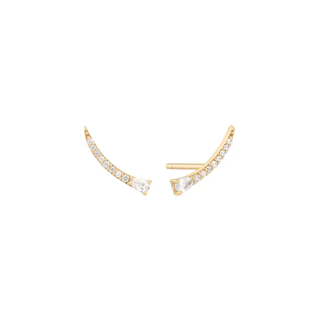 Ania Haie Afterglow Curve Climber korvakorut 14k valkosafiiri