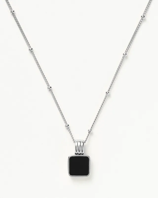 Missoma Lucy Williams Square Onyx kaulakoru hopea musta