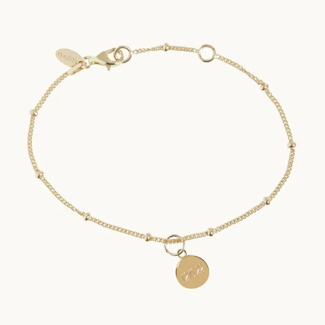 Muru Jewellery Mini Disc rannekoru kulta helmiketju