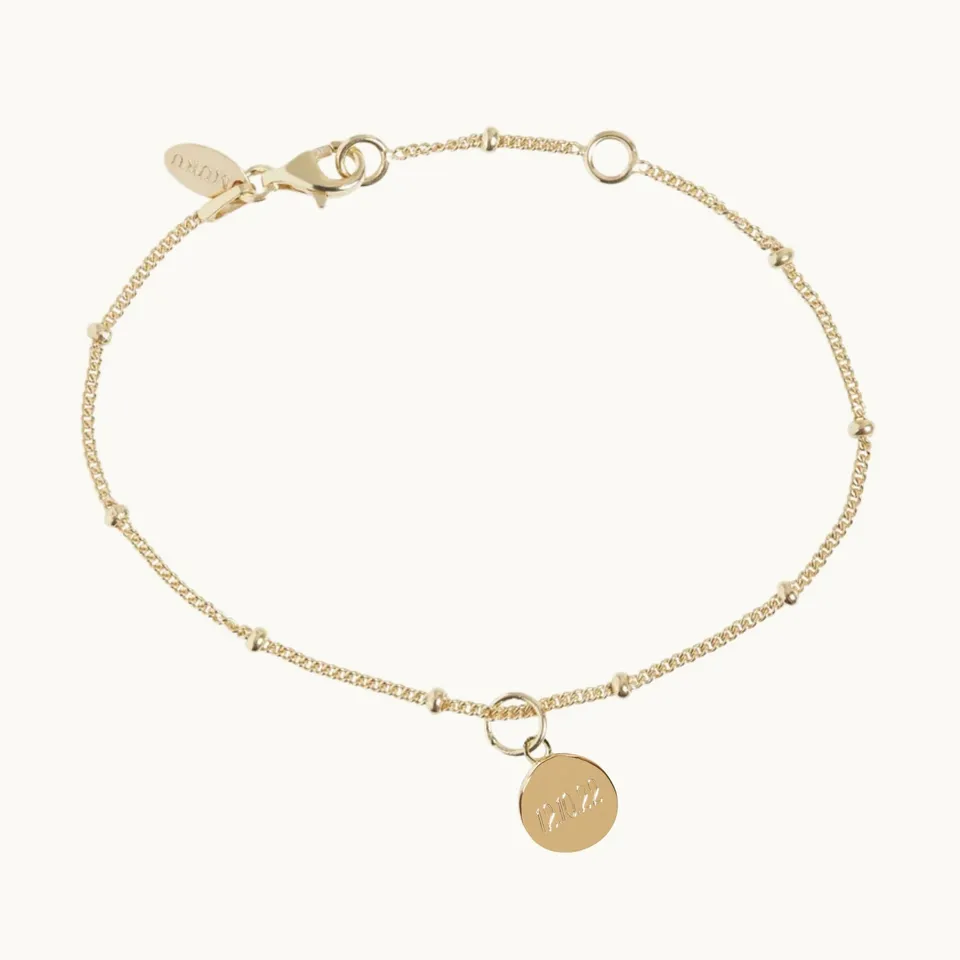 Muru Jewellery Mini Disc rannekoru kulta helmiketju