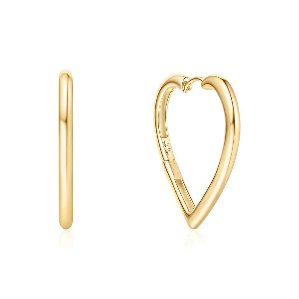 Ania Haie Sunny Sparkler Large Heart hoop-korvakorut kulta