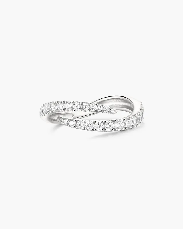 Ania Haie Spiral Pavé sormus hopea säädettävä