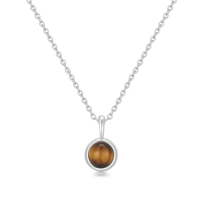 Ania Haie Lady Cozy Tiger Eye Pendant kaulakoru hopea