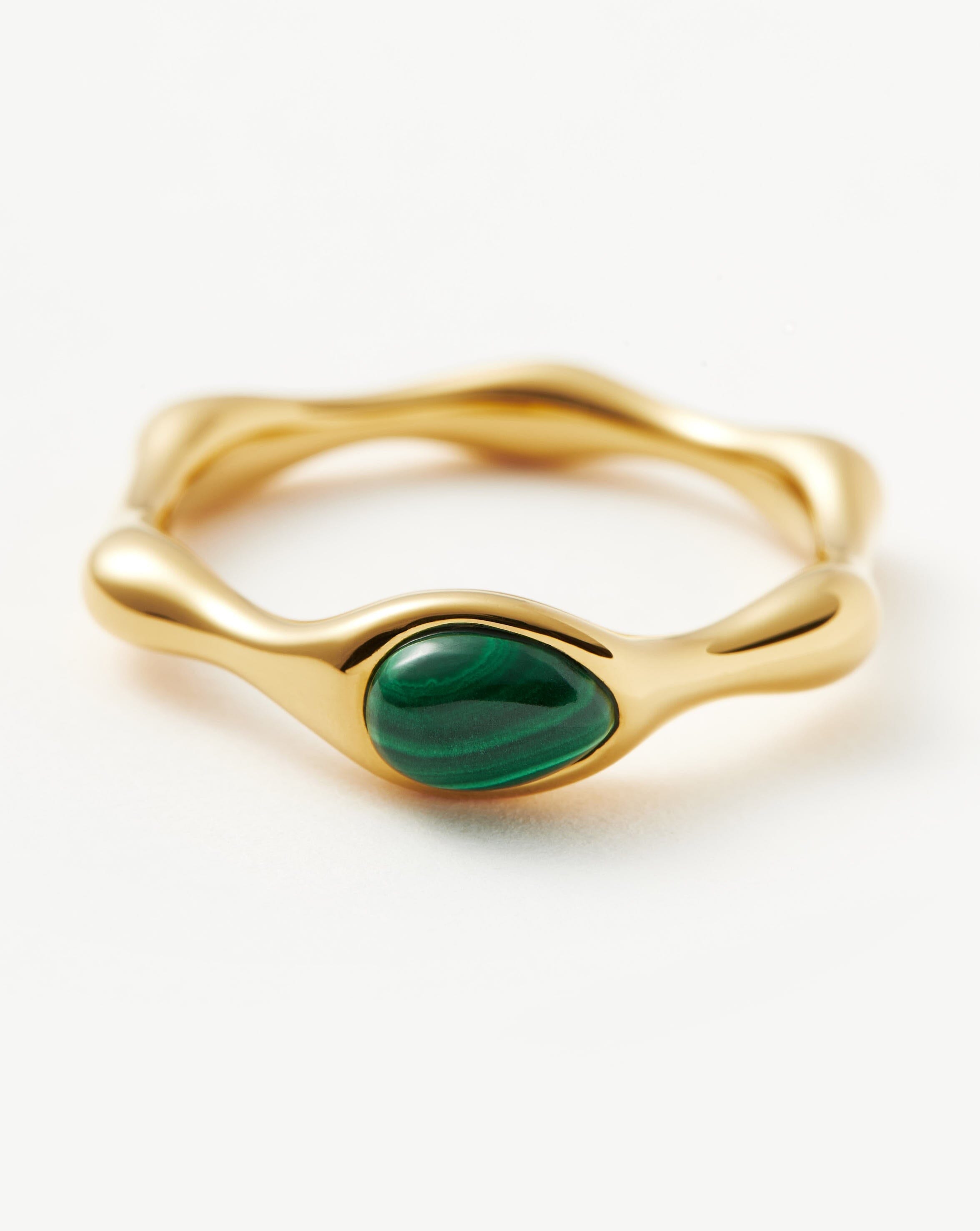 MISSOMA Magma Gemstone Stacking sormus kullattu malakiitti