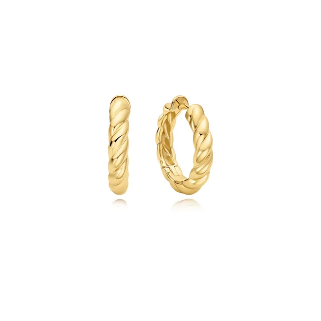 Ania Haie Tide Echo Twisted Huggie korvakorut kulta 14,2 mm