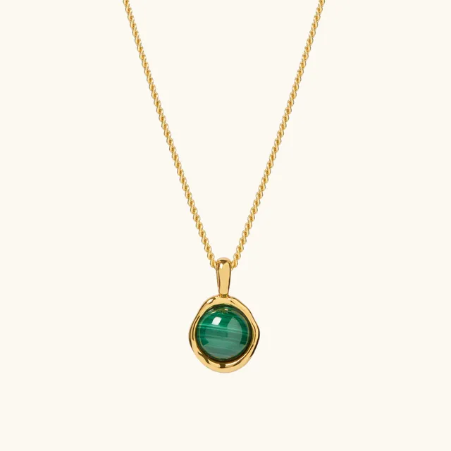 Muru Malachite kaulakoru kultavermeil vihreä