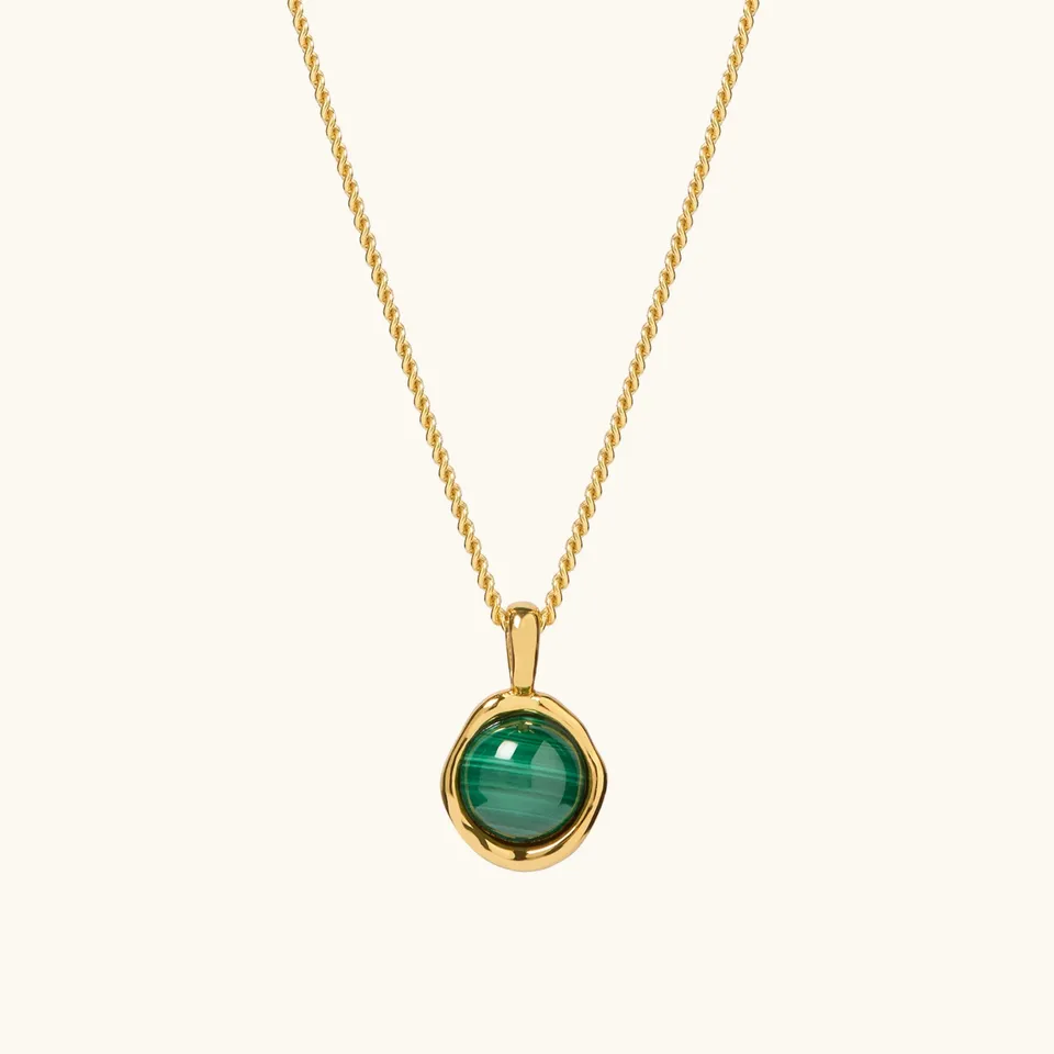Muru Malachite kaulakoru kultavermeil vihreä