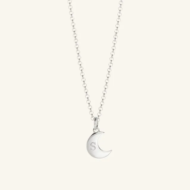 Muru Moon kaulakoru hopea kaiverrettava 40-45 cm