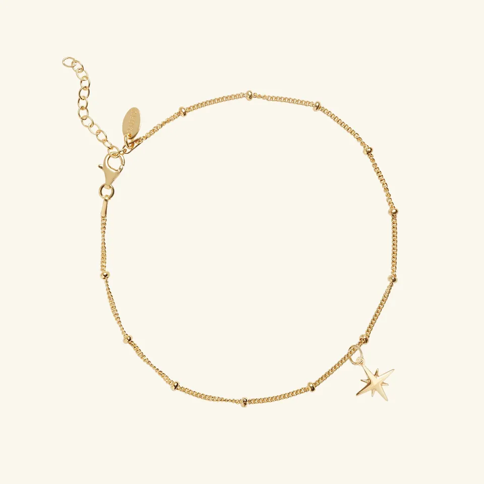 Muru Jewellery Star nilkkakoru kulta tähtiriipus