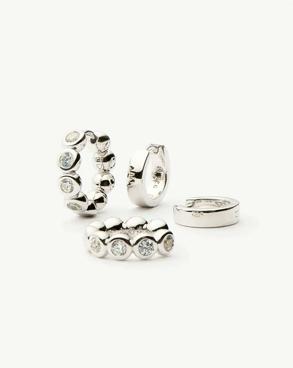 Missoma Forever Hoop Set korvakorut sterlinghopea zirkonia