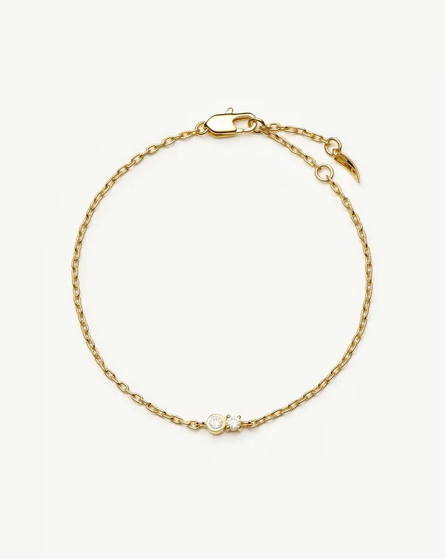 MISSOMA Duo Stone Chain rannekoru 19cm zirkonia kullattu