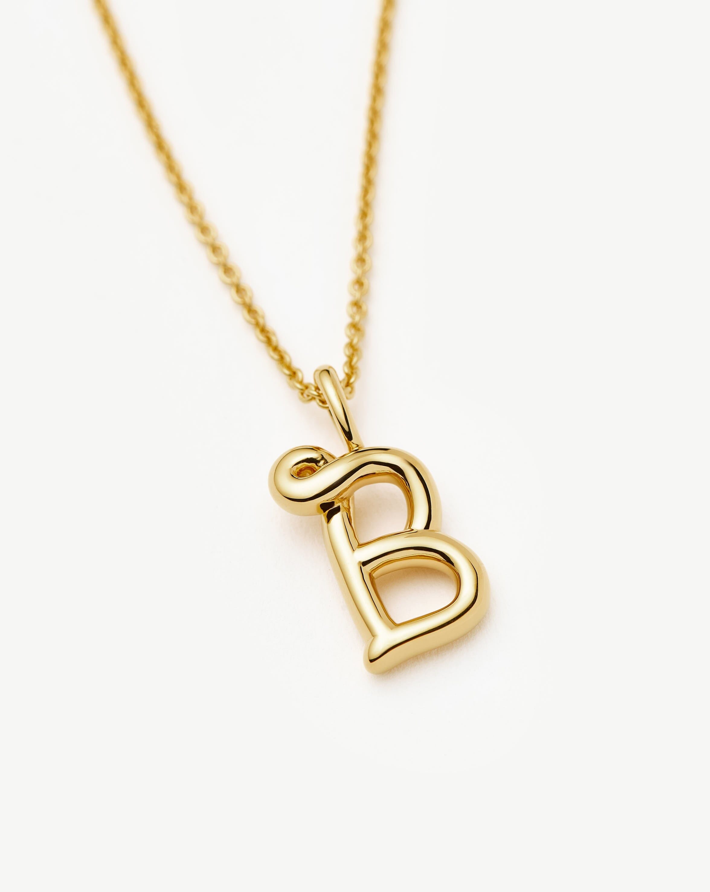 MISSOMA Curly Molten Mini Initial kaulakoru B gold vermeil